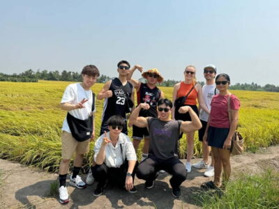 VIP Mekong Delta Full Day Cycling-Kayak-Cooking Group 10pax - Ben Lức countryside at Family Tiny Garden: orchards, rice, and farm time